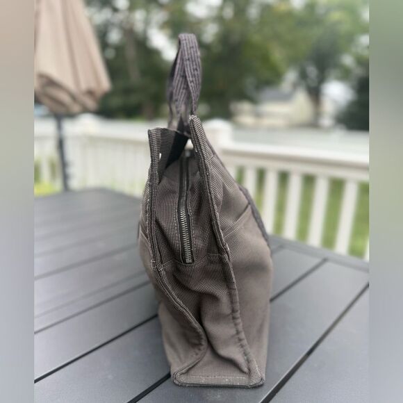 Hermes Grey Herline Canvas MM Tote Top Handle Bag with COA - Picture 3 of 11